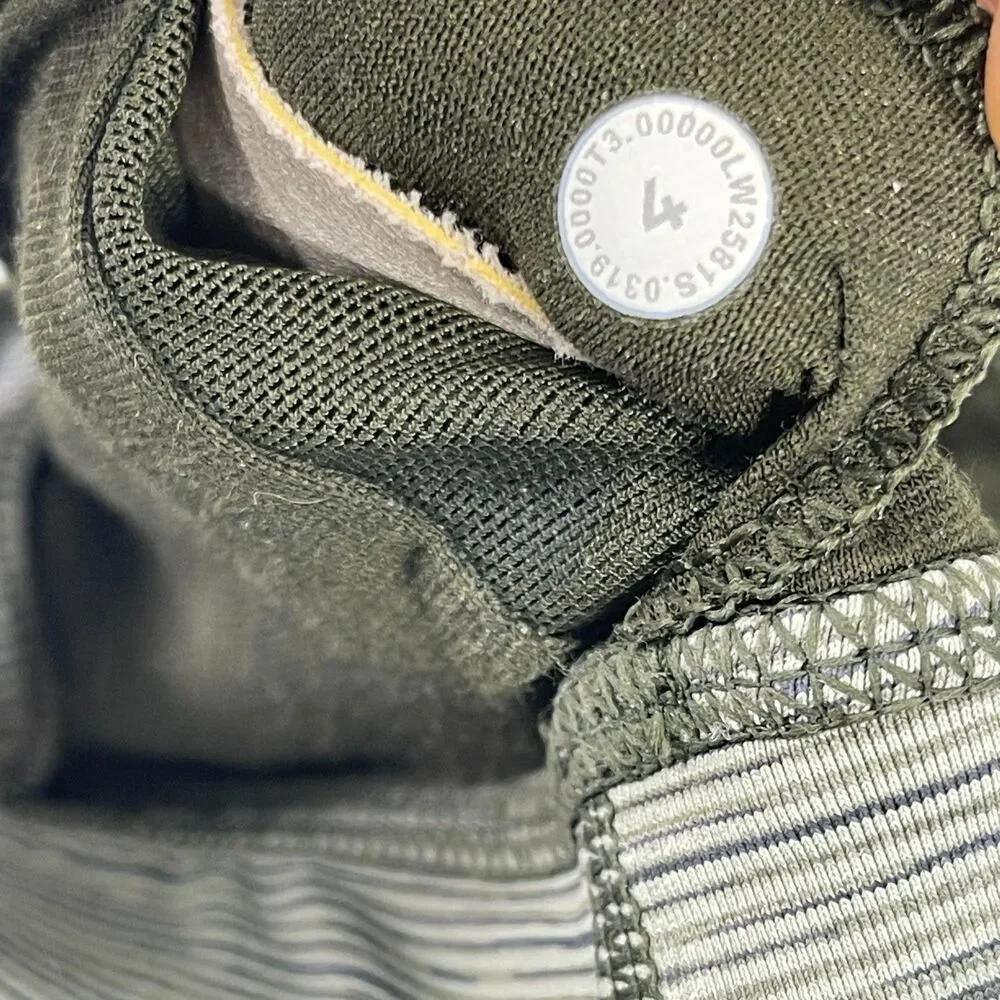 Lululemon Energy Sports‎ Bra Womens 4 Gray Pinstripe Crossback Full Coverage